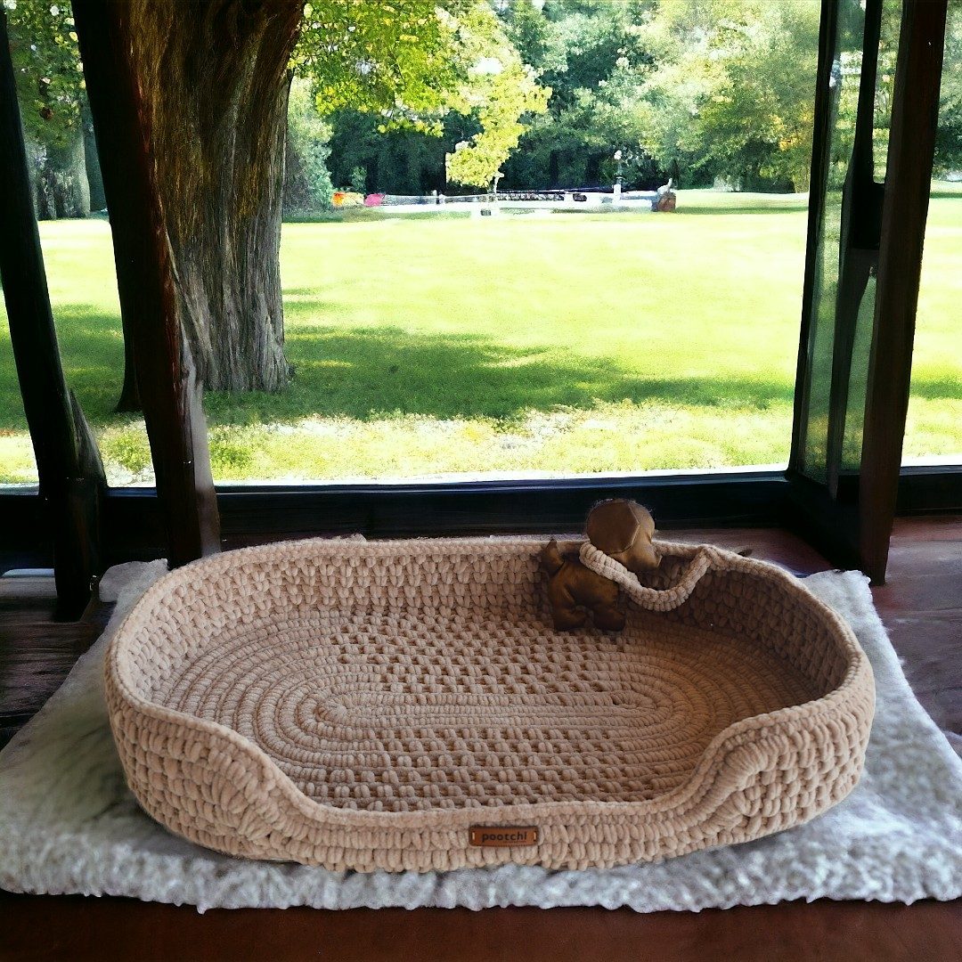 Pootchi Bej Oval Yatak - görsel 1